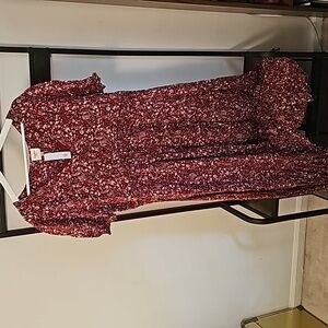 Hayden LA Floral V-neck Button Up Dress